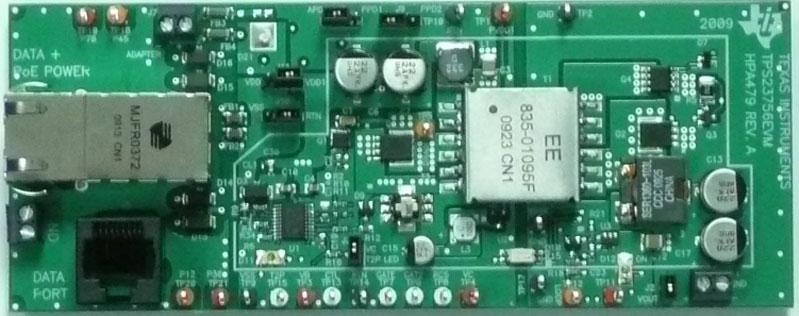 Texas Instruments-TPS23756EVM Power Management Development Boards and Kits TPS23756 Power Over Ethernet Controller 4.75V to 5.25V Output Evaluation Board