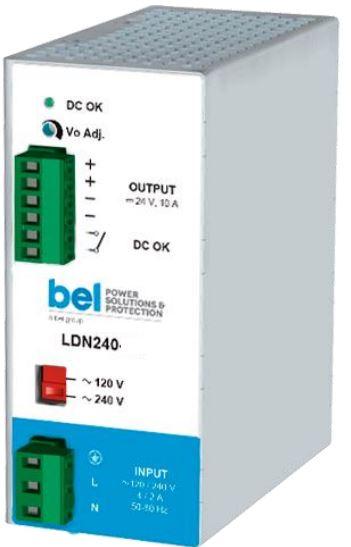 Bel Power Solutions-LDN240-12 AC-DC-Spannungsversorgung AC/DC Power Supply Single-OUT 12V 16A 240W 9-Pin
