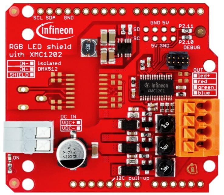 Infineon Technologies AG-KIT_LED_XMC1202_AS_01 Eingebettete Systementwicklungsboards und -kits XMC1202 Microcontroller Evaluation Board 32MHz CPU 16KB RAM 16KB Flash