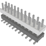 Conn Board Stacker HDR 22 POS 2.54mm Solder ST Top Entry SMD Tube