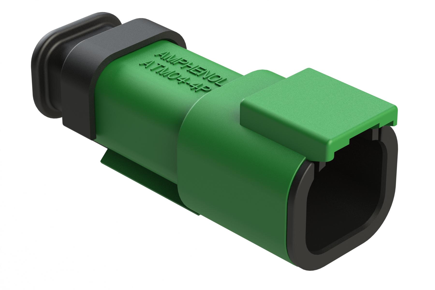 Amphenol-ATM04-4P-SR01GN Connector Discrete Wire Housing Conn Housing PL 4 POS Crimp ST Cable Mount Green