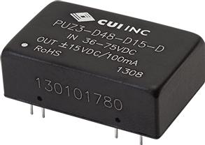 CUI Inc-PUZ3-D48-D5-D DC/DC-Wandler und Spannungsreglermodul Module DC-DC 48VIN 2-OUT -5V/5V -0.3A/0.3A 3W 8-Pin DIP Module