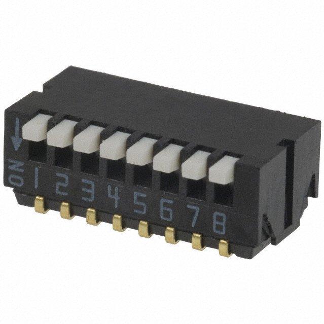 NIDEC Copal Electronics-CHP-081TA Conmutador DIP Switch DIP OFF ON SPST 8 Piano 0.1A 24VDC J-Lead 1.27mm SMD T/R