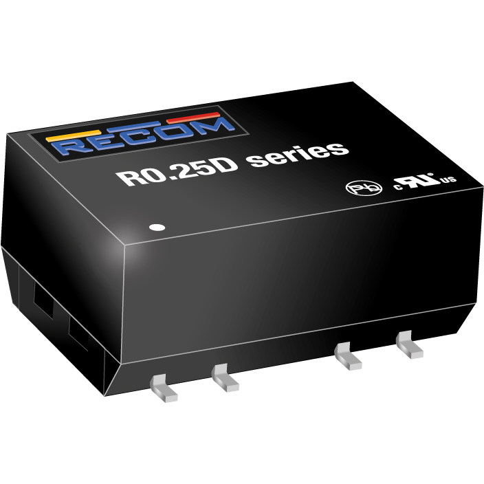 RECOM Power-R0.25D-053.3/H DC/DC-Wandler und Spannungsreglermodul Module DC-DC 5VIN 2-OUT -3.3V/3.3V -0.038A/0.038A 0.25W Medical 6-Pin SMD Tube