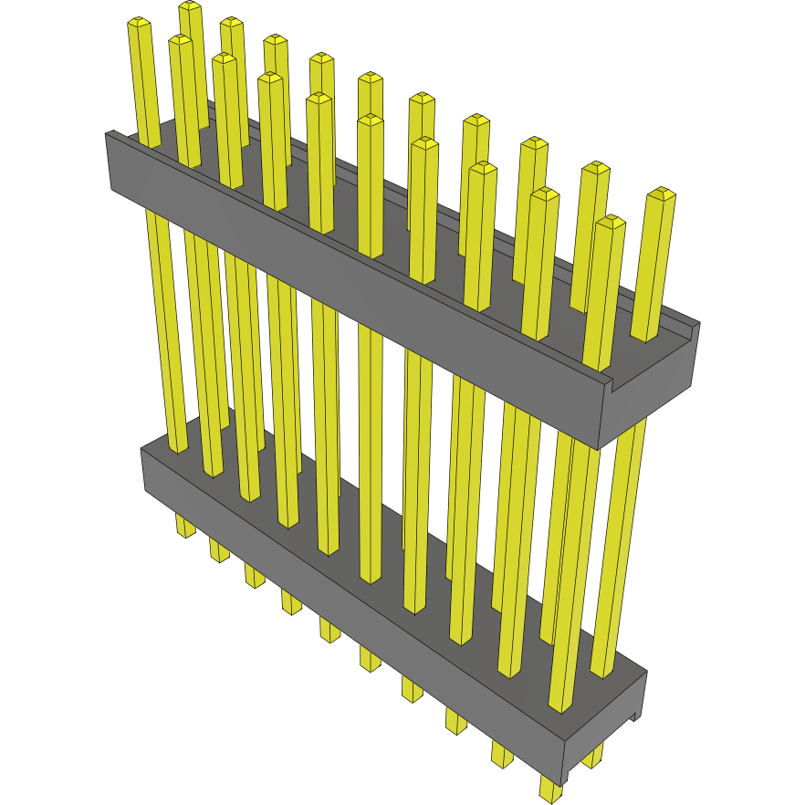 Samtec-DW-10-12-F-D-730 Connector Headers and PCB Receptacles Conn Board Stacker HDR 20 POS 2.54mm Solder ST Top Entry Thru-Hole Bulk