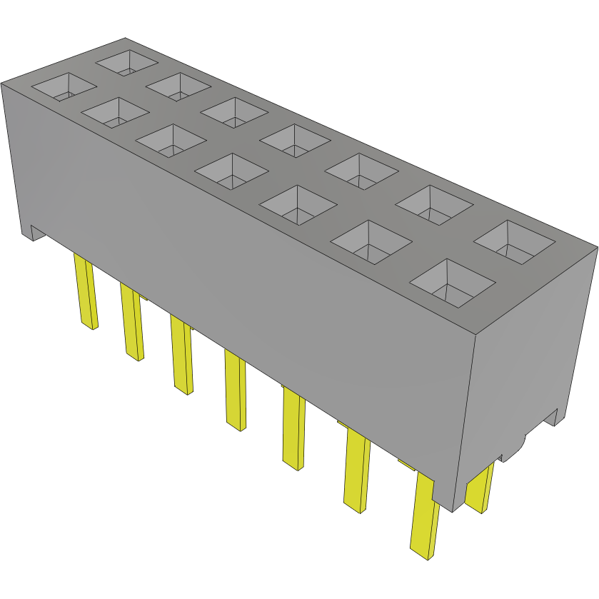 Samtec-MMS-107-01-L-DV 连接器插头及 PCB 插座 Conn Socket Strip SKT 14 POS 2mm Solder ST Top Entry Thru-Hole Tube