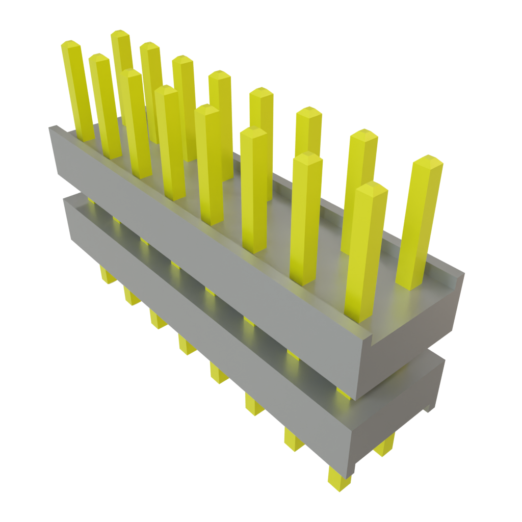 Samtec-DW-08-08-T-D-256 Cabezales del conector y receptáculos PCB Conn Board Stacker HDR 16 POS 2.54mm Solder ST Top Entry Thru-Hole Bulk