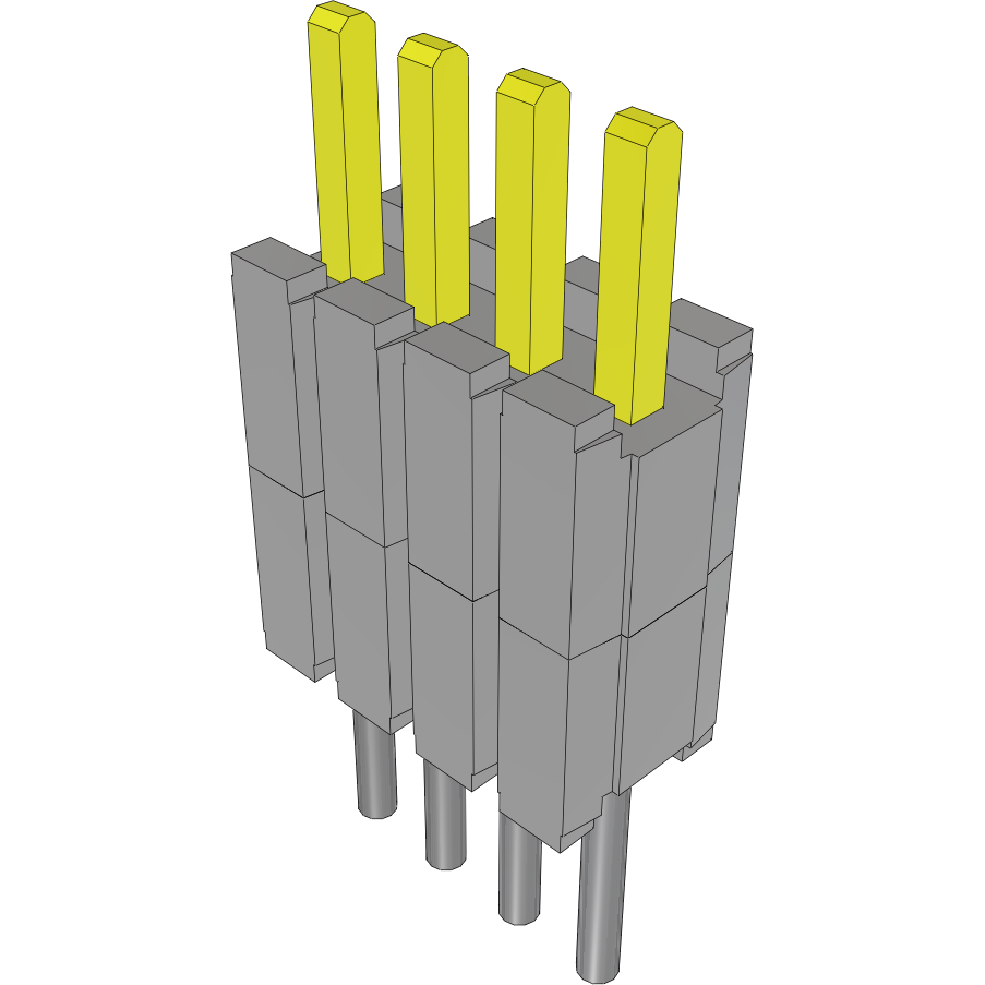 Samtec-DWM-04-51-L-S-200 Connector Headers and PCB Receptacles Conn Board Stacker HDR 4 POS 1.27mm Solder ST Thru-Hole Bulk