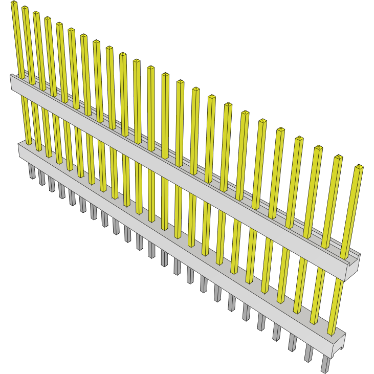 Samtec-HW-24-13-L-S-590-170 Cabezales del conector y receptáculos PCB Conn Board Stacker HDR 24 POS 2.54mm Solder ST Top Entry Thru-Hole Bulk