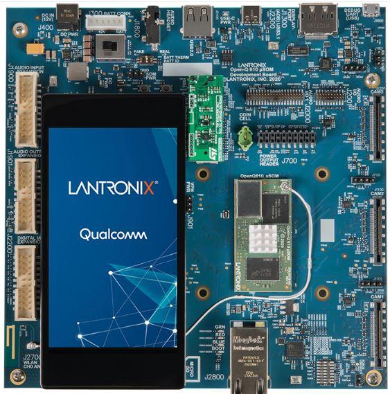 Lantronix-LOQ-610-EVK Eingebettete Systementwicklungsboards und -kits OPEN-Q 610 System on Module - SOM Evaluation Kit 2GB RAM 16GB eMMC Flash Android 10/Kernel 4.14/Linux/Yocto Thud