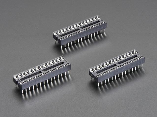 Adafruit Industries-2205 Prise de raccordement IC Socket - for 28-pin 0.3 Chips - Pack of 3