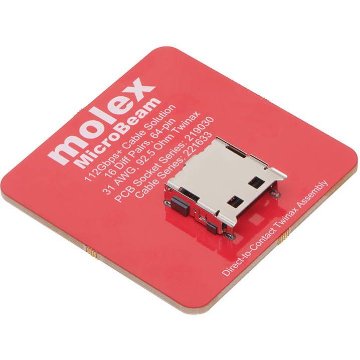 Molex-2190302216 接口连接器 Conn MicroBeam RCP 32 POS 3.8mm/3mm Solder RA SMD 32 Terminal 1 Port T/R