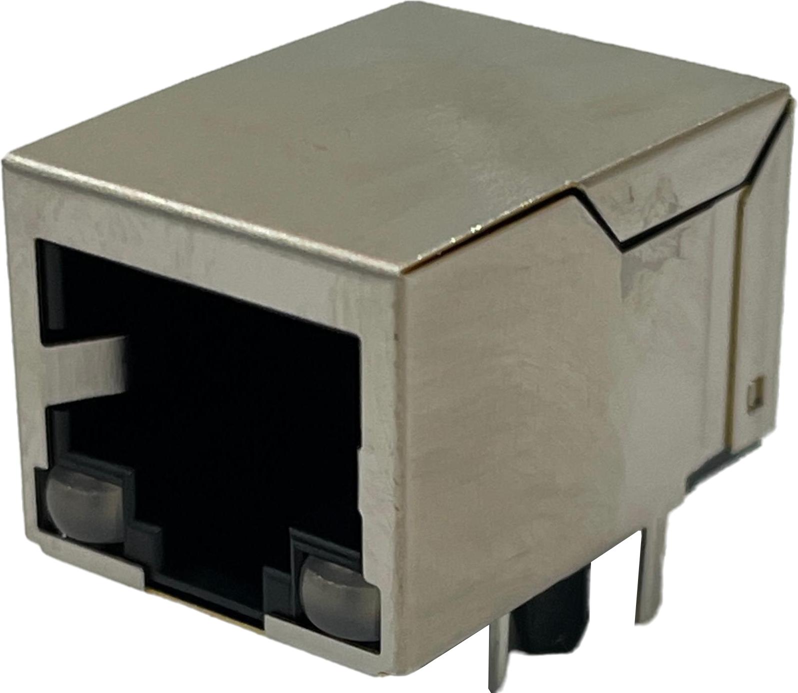 ADAM TECH-MTJ-88TX1-FSD-LV Telecomunicaciones y teléfono del conector Conn RJ-45 F 8 POS 1.27mm Solder RA Thru-Hole 12 Terminal 1 Port