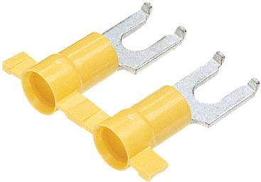 Panduit-PV10-10FFB-2K Terminali connettore Flange Fork Terminal 10-12AWG Copper Yellow 26.2mm Tin T/R