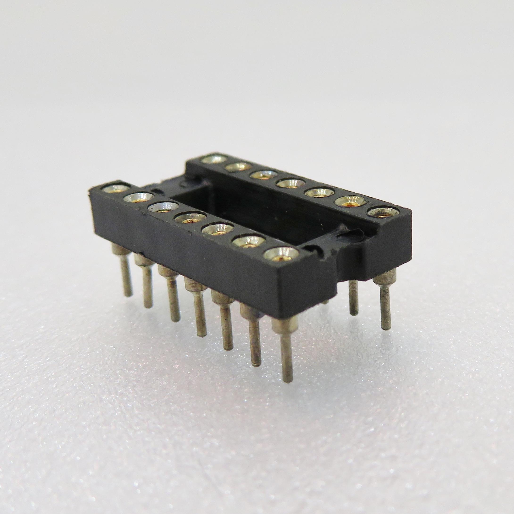 ADAM TECH-ICM-314-1-GT Steckverbinder, Buchsen Conn DIP Socket SKT 14 POS 2.54mm Solder ST Thru-Hole Tube