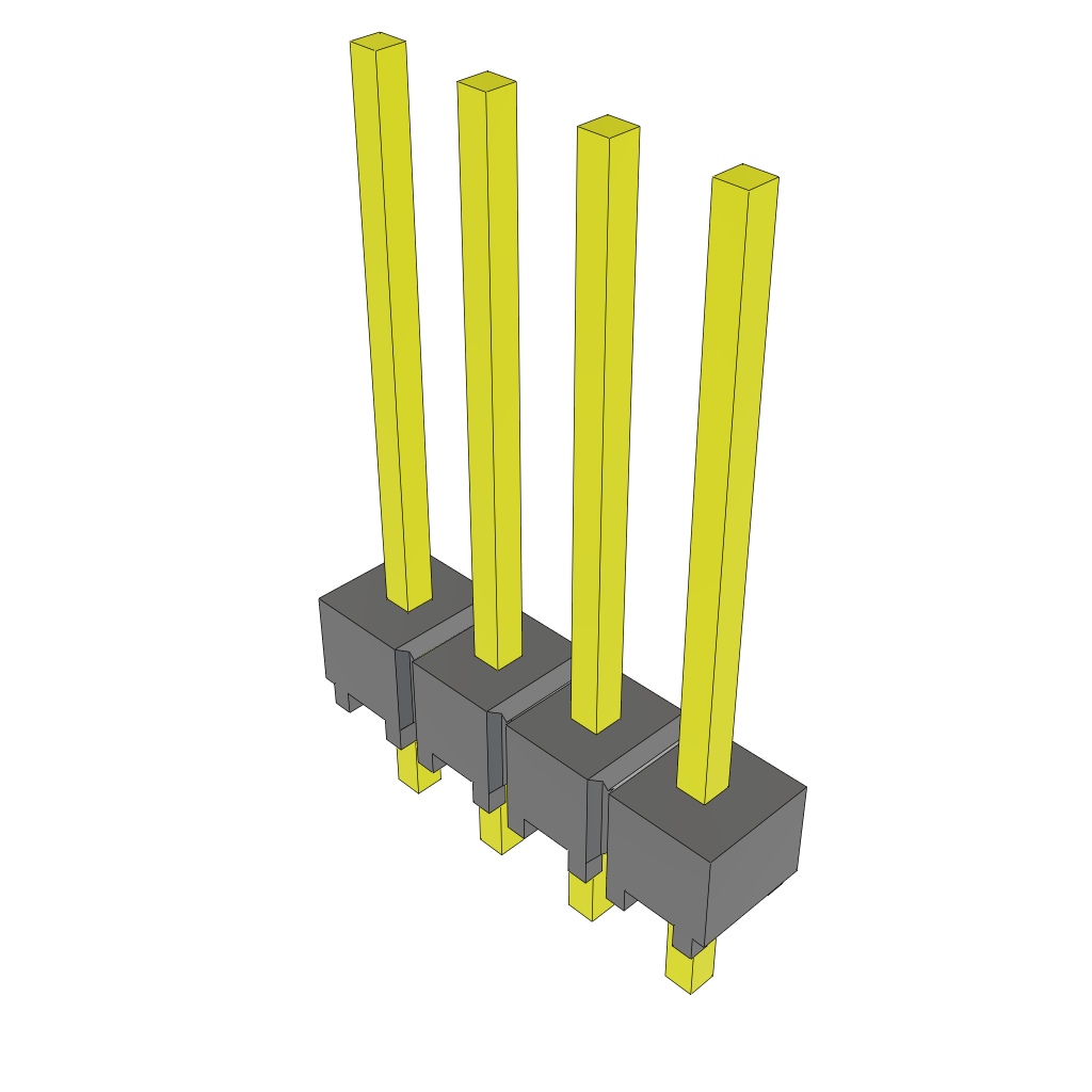 Samtec-MTSW-104-22-G-S-440 Steckverbinderleisten und Leiterplattenbuchsen Conn Unshrouded Header HDR 4 POS 2.54mm Solder ST Top Entry Thru-Hole Bulk