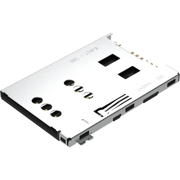 Amphenol Communications Solutions-1010030682 Steckverbinder, Speicherkarte Micro SIM Card Connector, Push/Push Type, W/ Switch Function