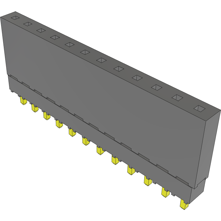 Samtec-ESQ-112-12-G-S Steckverbinderleisten und Leiterplattenbuchsen Conn Elevated Socket SKT 12 POS 2.54mm Solder ST Top Entry Thru-Hole Tube