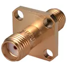 HUBER+SUHNER-37_SMA-50-0-1/111_NE RF-Steckverbinder Conn SMA Adapter 0Hz to 18GHz 50Ohm ST Flange Mount F/F Gold Over Nickel Single