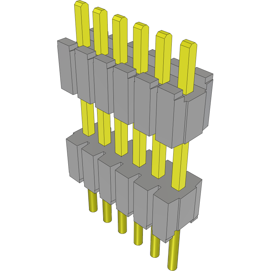Samtec-DWM-06-53-G-S-320 Cabezales del conector y receptáculos PCB Conn Board Stacker HDR 6 POS 1.27mm Solder ST Thru-Hole Layer