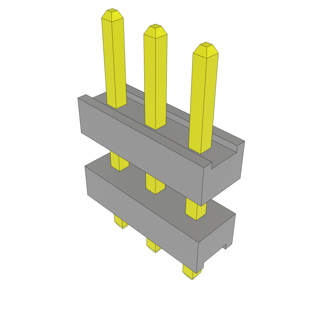 Samtec-TW-03-02-L-S-180-070 Steckverbinderleisten und Leiterplattenbuchsen Conn Board Stacker HDR 3 POS 2mm Solder ST Top Entry Thru-Hole Bulk
