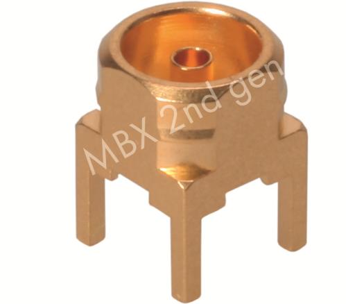 HUBER+SUHNER-82_MBX-50-0-28/111_NE RF-Steckverbinder Conn MBX 6GHz 50Ohm Solder ST Thru-Hole F Gold Over Nickel Phosphorus Single