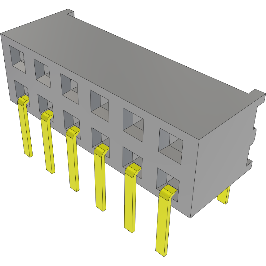 Samtec-MMS-106-01-L-DH Steckverbinderleisten und Leiterplattenbuchsen Conn Socket Strip SKT 12 POS 2mm Solder RA Side Entry Thru-Hole Tube