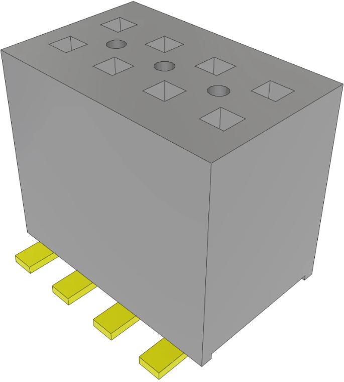 Samtec-FLE-104-01-GF-DV-FR Cabezales del conector y receptáculos PCB Conn Socket Strip SKT 8 POS 1.27mm Solder ST Top Entry SMD T/R