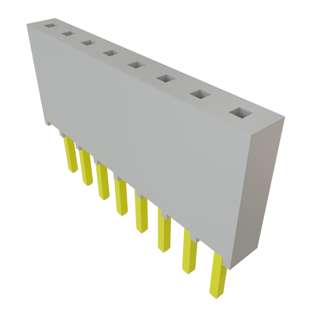 Samtec-SSQ-108-02-G-S Cabezales del conector y receptáculos PCB Conn Socket Strip SKT 8 POS 2.54mm Solder ST Top Entry Thru-Hole Tiger Buy™ Bulk