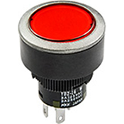 NKK Switches-YB225CWCPW01-5F12-JS Druckknopfschalter Switch Push Button ON (ON) DPDT Flush Round Button 3A 250VAC 30VDC Momentary Panel Mount Quick Connect/Solder Lug