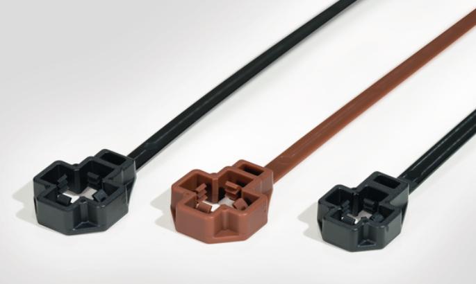 HellermannTyton-157-00340 Kabelbinder Low Profile M8 Stud Mount Tie, 7.5Inch Tie, 80lb Tensile Strength, PA66HIRHS, Black