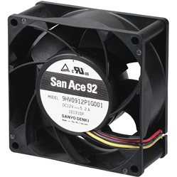 SANYO DENKI-9HV0912P1G001 Gebläse und Lüfter DC Fan Axial Ball Bearing 12V 8V to 12.6V 180CFM 72dB 92 X 92 X 38mm Low Power Consumption/High Static Pressure