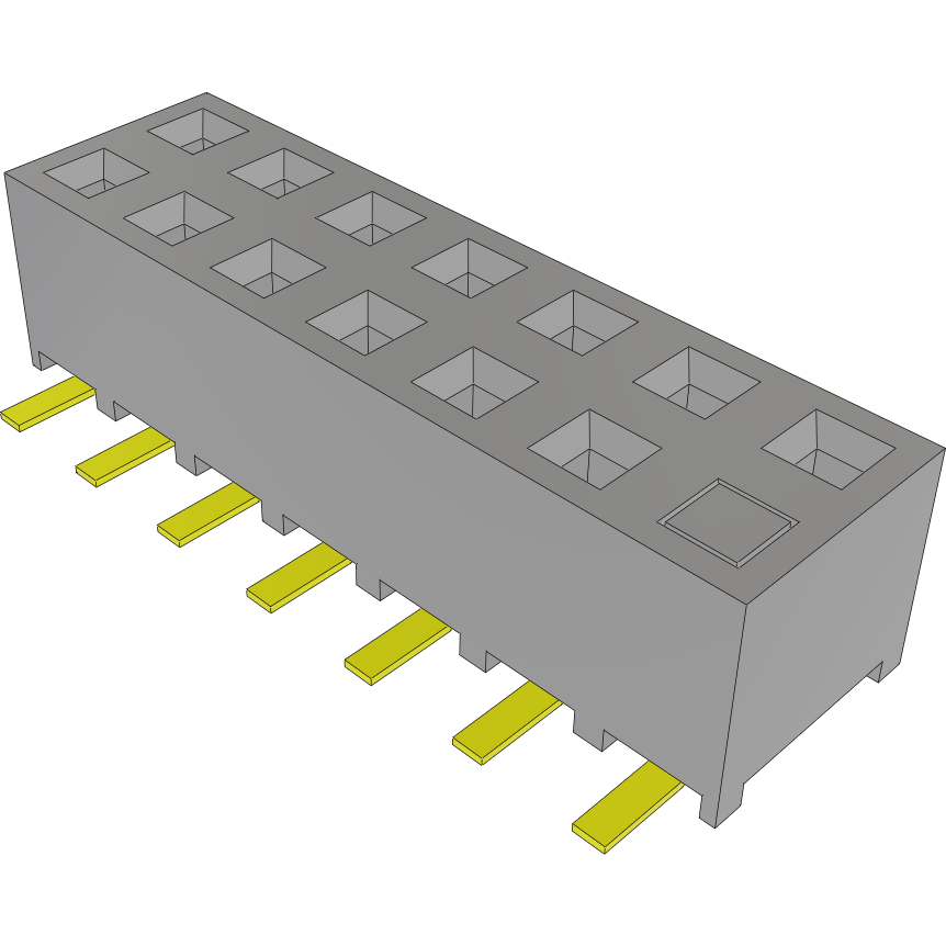 Samtec-SMM-107-02-S-D-01 Steckverbinderleisten und Leiterplattenbuchsen Conn Socket Strip SKT 14 POS 2mm Solder ST Top Entry SMD TIGER EYE™ Tube