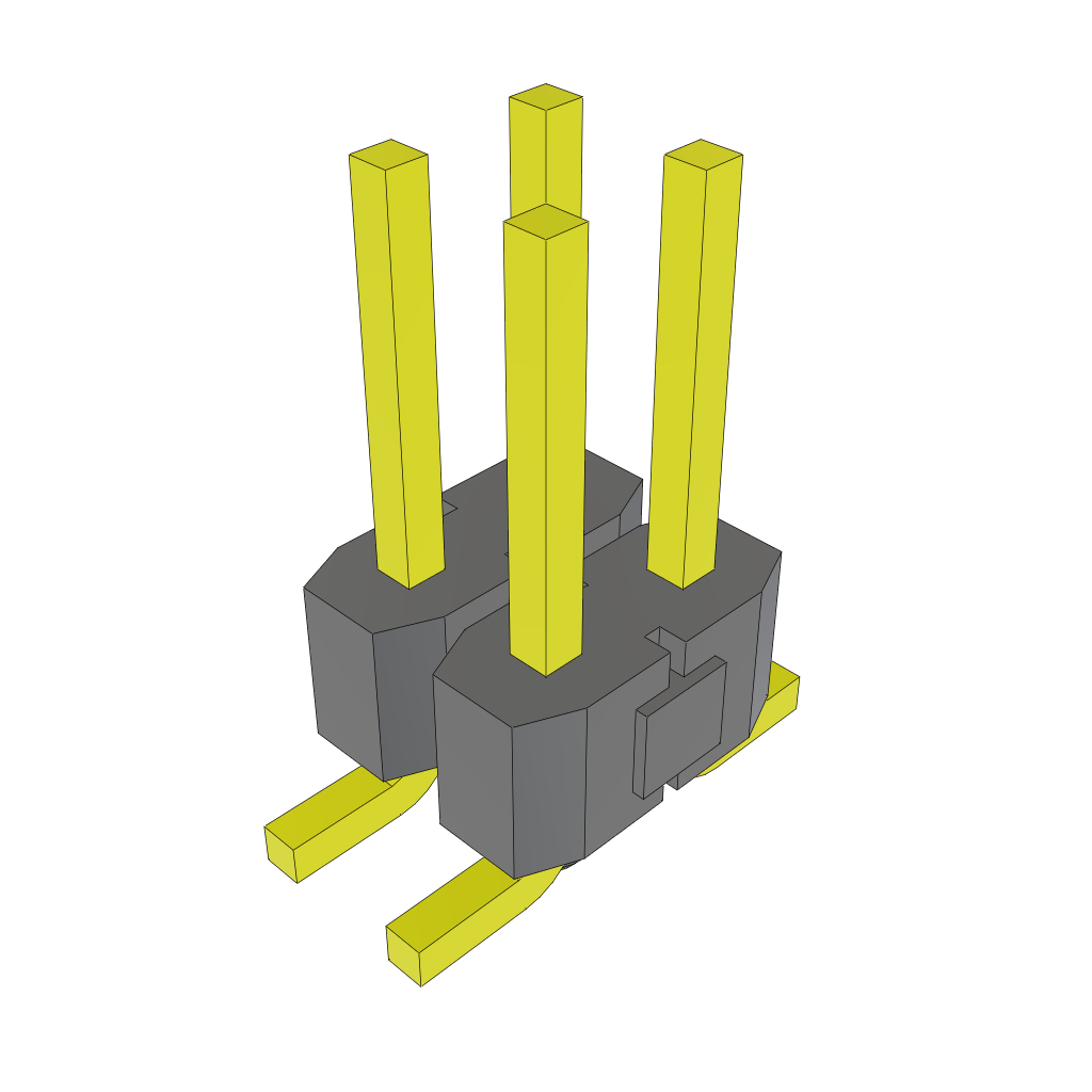 Samtec-TSM-102-01-SM-DV-A-TR Connector Headers and PCB Receptacles Conn Unshrouded Header HDR 4 POS 2.54mm Solder ST Top Entry SMD T/R