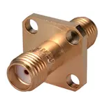 Conn SMA Adapter 0Hz to 18GHz 50Ohm ST Flange Mount F/F Gold Over Nickel Single