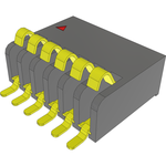 Conn One Piece Interface M 6 POS 1.27mm Solder RA Side Entry SMD Tube