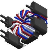 Vicor-29768 Transformador de corriente Current Transformer 0.04Ohm/0.05Ohm Prim. DCR 0.04Ohm/0.05Ohm Sec. DCR 101uH/187uH Prim. 6 Terminal Pin Thru-Hole