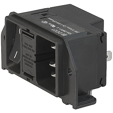 SCHURTER-DD21.0121.1111 Spannungsversorgungseingangsmodule Power Entry Module Unfiltered M 3 POS 250VAC 10A Fuse/Switch RA 1 Port