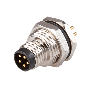 Same Sky (formerly CUI Devices)-CDM806-08A-MP-F011-67 Conector circular 8 Pins, Panel Mount, Pc Pins, Front Fastened M11 x 1.0, A-Coding, Screw Copper Alloy, IP67, M8 Male Circular Connector Jack