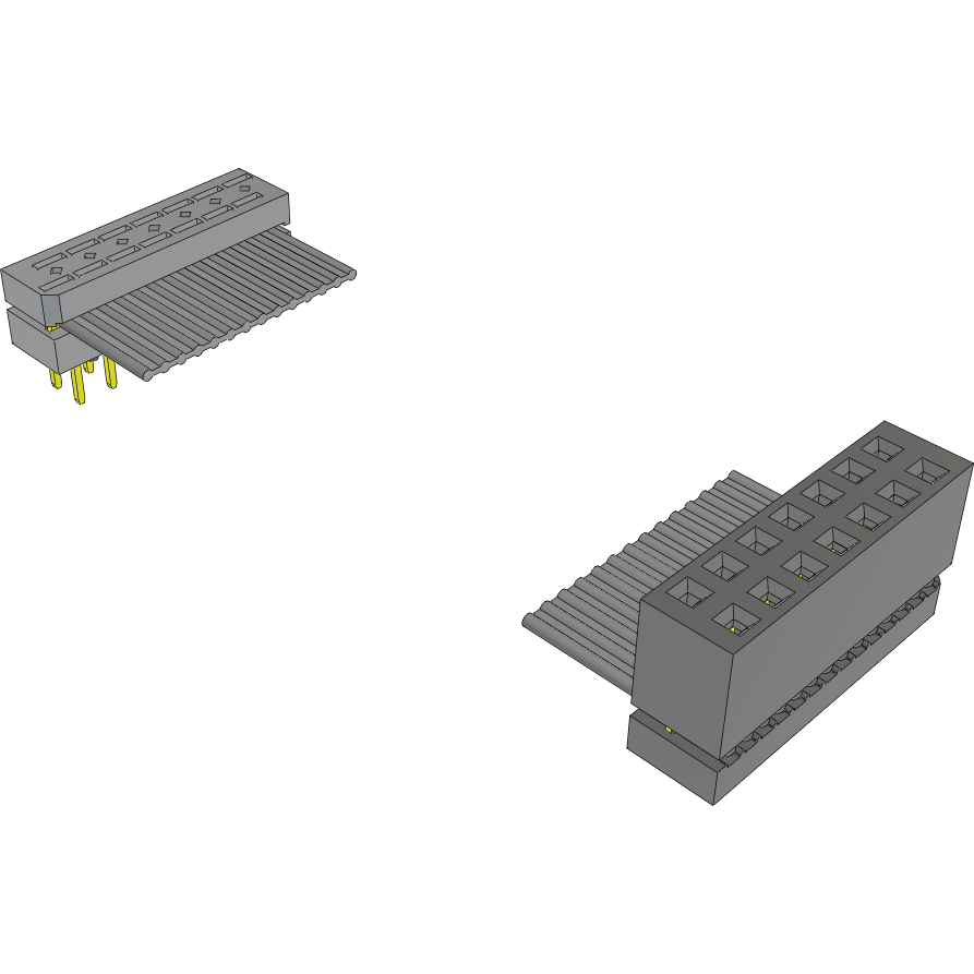 Samtec-IDMD-07-T-02.50-R Flachband Kabelbaugruppen Cable Assembly 0.063m 28AWG 1.27mm 14 to 14 POS IDC Connector to IDC Connector F-M Clamshell