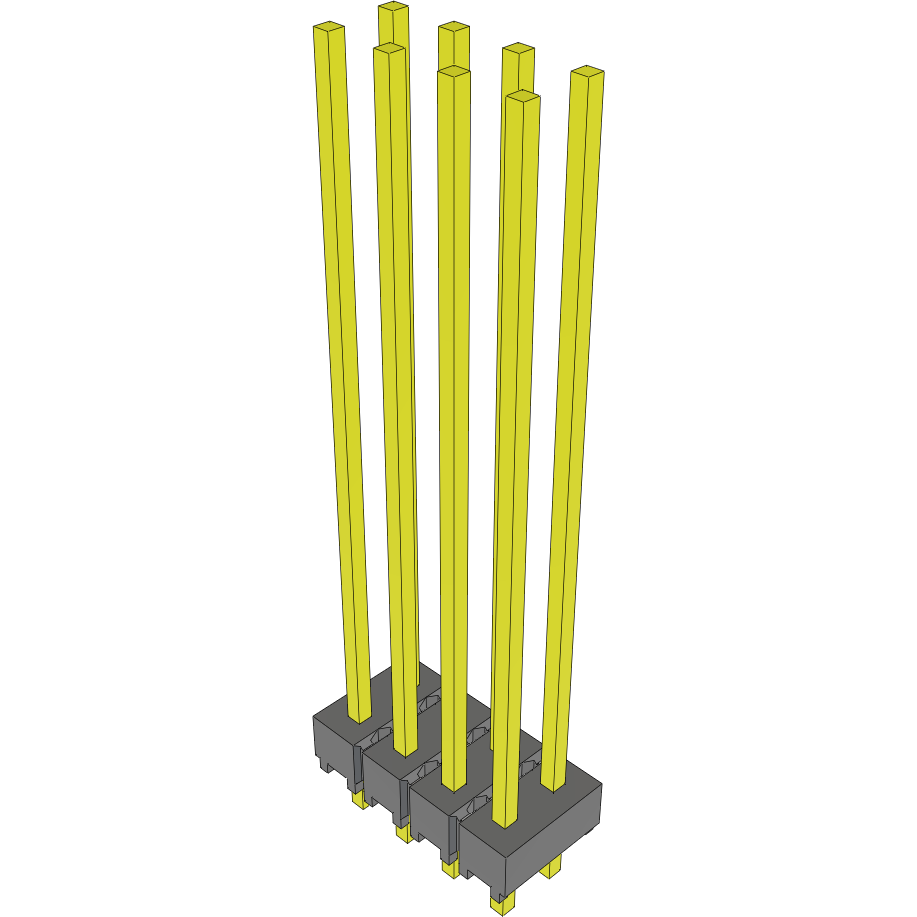 Samtec-MTSW-104-13-S-D-1050 Piastre connettori e prese PCB Conn Unshrouded Header HDR 8 POS 2.54mm Solder ST Top Entry Thru-Hole Bulk