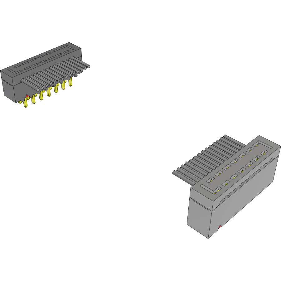 Samtec-HCMD-07-T-18.00-01-S Flachband Kabelbaugruppen Cable Assembly 0.45m 28AWG 2.54mm 14 to 14 POS IDC Connector to IDC Connector F-M Clamshell