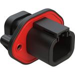 Conn Housing RCP 4 POS Crimp ST Flange Mount Black Automotive