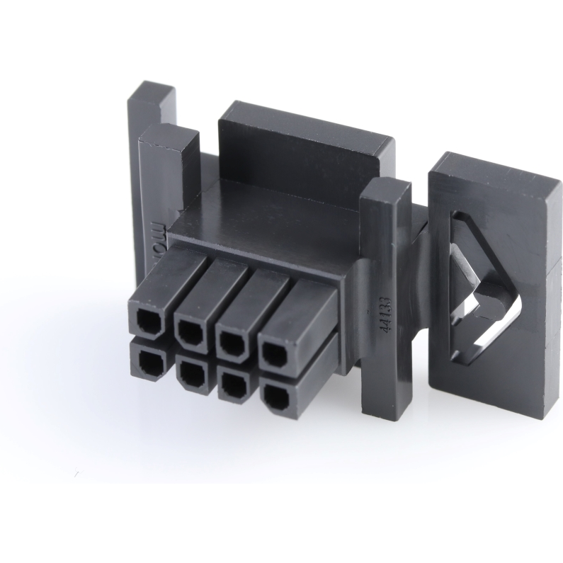 Molex-44133-0800 Connector Discrete Wire Housing Conn Housing RCP 8 POS 3mm Crimp ST Cable Mount Black Micro-Fit 3.0 BMI™ Tray