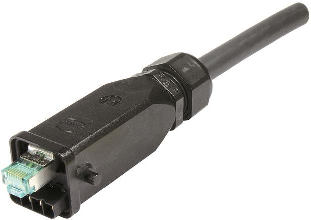 HARTING-09451251720 Interfaz de conector Conn RJ-45 Hybrid PL/PL 8/4 POS IDT ST Cable Mount 12 Terminal 2 Port