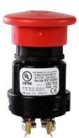 Honeywell-87943-01 Switch Emergency Stop Switch Emergency Stop N.O./N.C. DPST Mushroom Button 20A 24VDC Screw Panel Mount