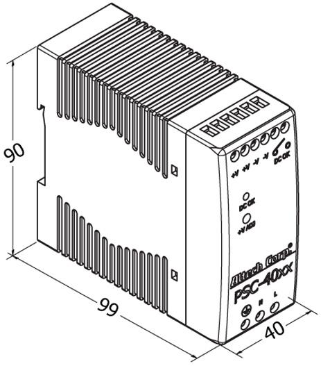 Altech Corporation-PSC-4024 Alimentazione da CA a CC AC/DC Power Supply Single-OUT 24V 40.8A 1.7W 9-Pin
