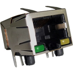 Modular Jack Right Angle Input Output Connectors RJ45 RA 8P8C With LEDs Shield