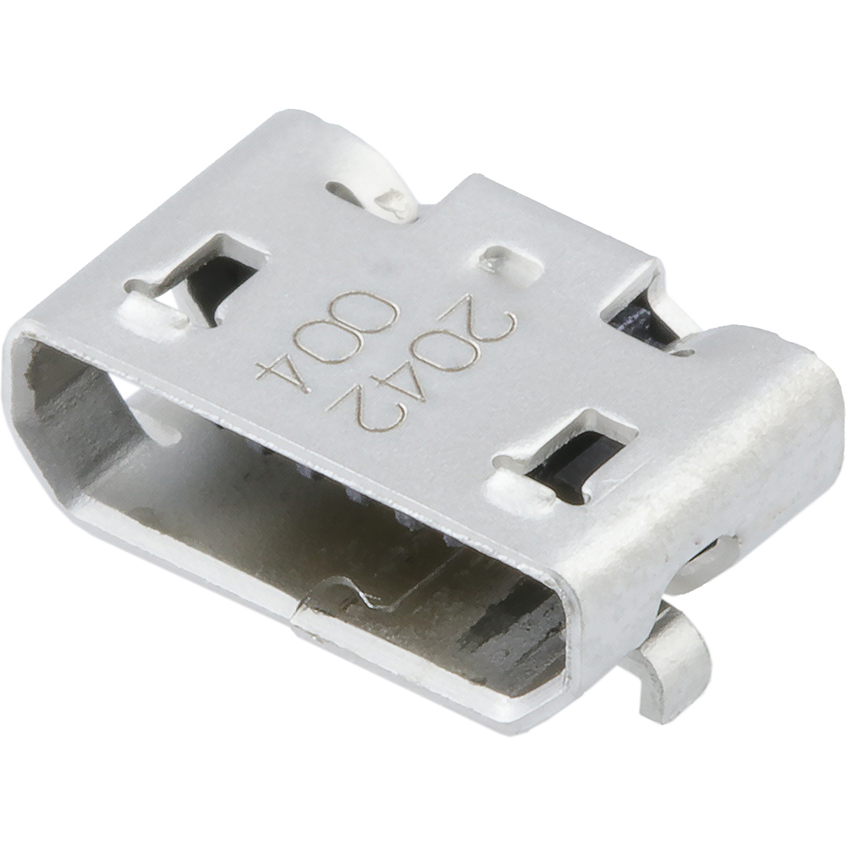 Molex-1050171001 Connector USB Conn Micro USB 2.0 Type B RCP 5 POS 0.65mm Solder RA SMD 5 Terminal 1 Port T/R