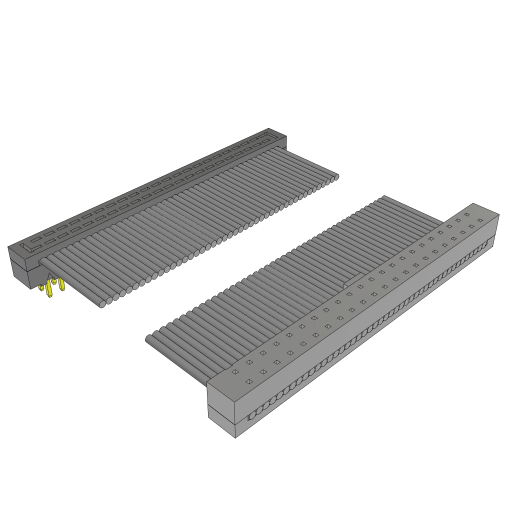 Samtec-TCMD-22-T-02.70-01-N-R Flachband Kabelbaugruppen Cable Assembly 0.068m 28AWG 1mm 44 to 44 POS IDC Connector to IDC Connector F-M TIGER EYE™ Clamshell